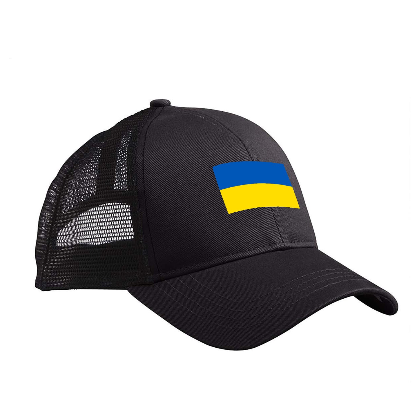 Aid for the Ukrainian People- Ukrainian Flag Trucker Hat- Black