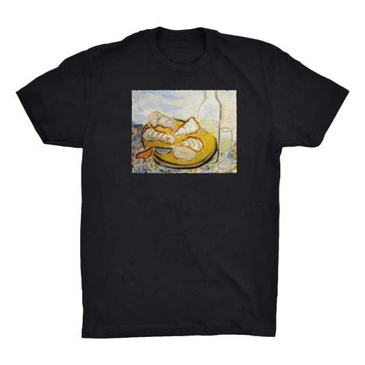 MIAH Oysters and White Wine on Black T-Shirt