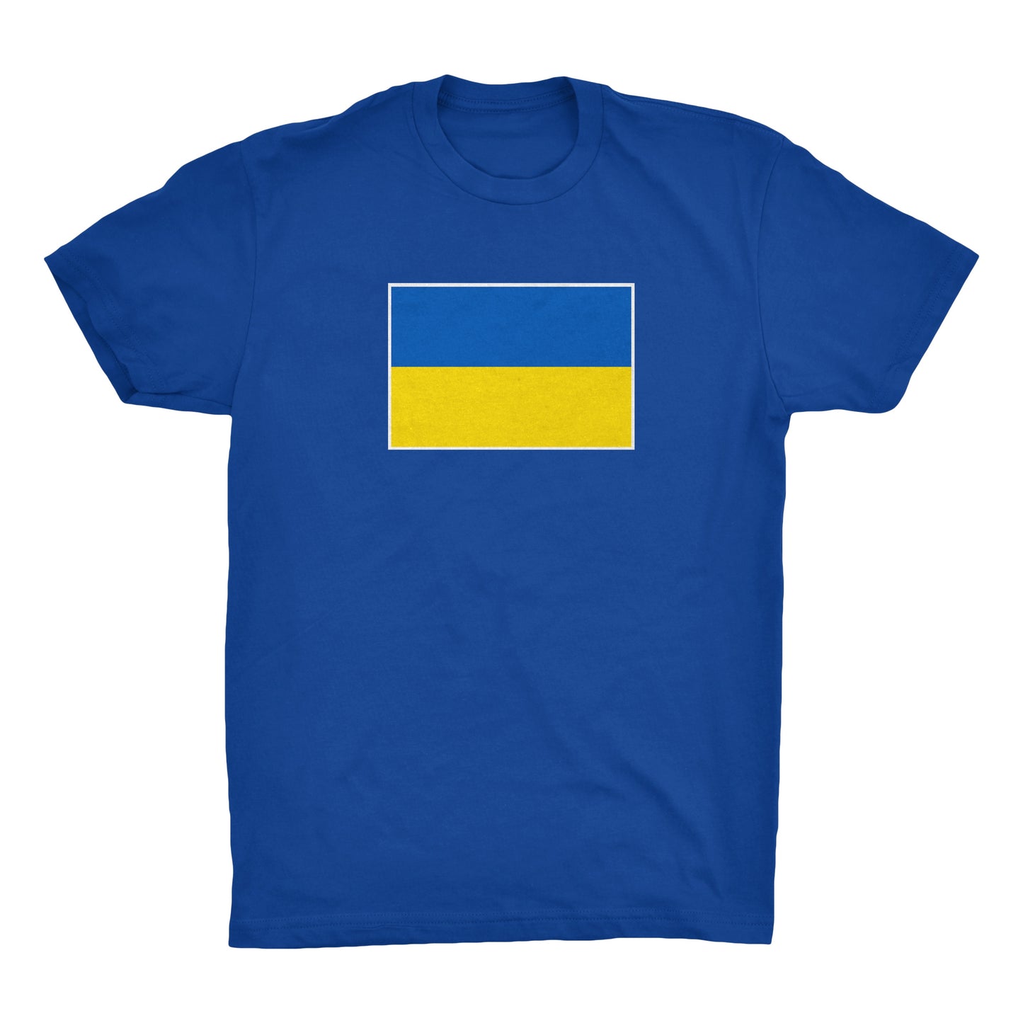 Aid for the Ukrainian People- Ukrainian Flag on a Blue Shirt