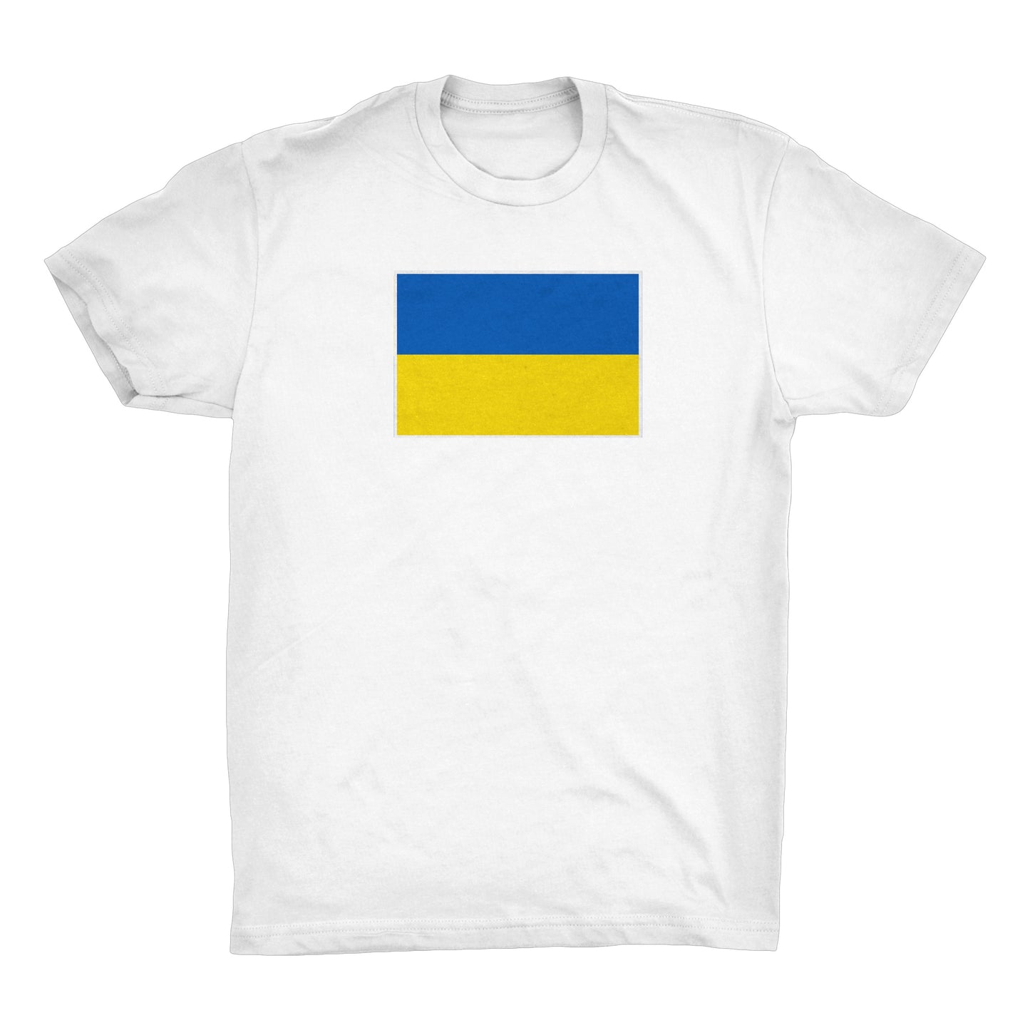Aid for the Ukranian People- Ukrainian Flag on a White Shirt
